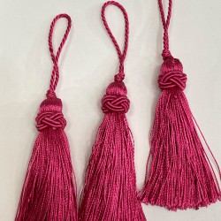 Fuşya Topuzlu Püskül 1 Adet Boy 7 Cm-TOPTP-19