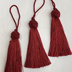 Bordo Topuzlu Püskül 1 Adet Boy 12 Cm-TOPTP-23