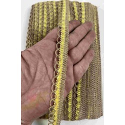 Sarı Tovelia İnce Form Vurgulu Hasır Dekoratif Şerit 1 Metre Paketleme S&uuml;sleme-TOVELIA-1