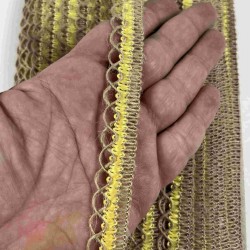 Sarı Tovelia İnce Form Vurgulu Hasır Dekoratif Şerit 1 Metre Paketleme S&uuml;sleme-TOVELIA-1