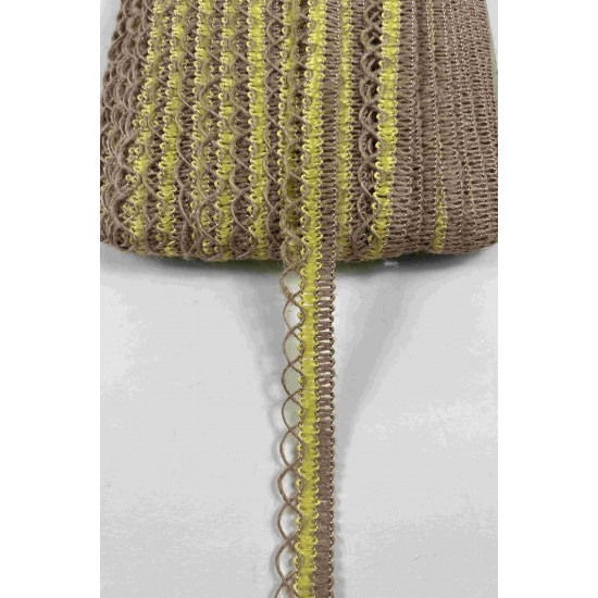 Sarı Tovelia İnce Form Vurgulu Hasır Dekoratif Şerit 1 Metre Paketleme S&uuml;sleme-TOVELIA-1