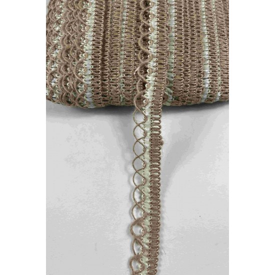 Krem Tovelia İnce Form Vurgulu Hasır Dekoratif Şerit 1 Metre Paketleme S&uuml;sleme-TOVELIA-2