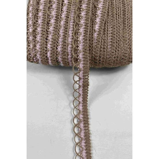 Pembe Tovelia İnce Form Vurgulu Hasır Dekoratif Şerit 1 Metre Paketleme S&uuml;sleme-TOVELIA-3