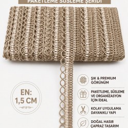 Vizon Tovelia İnce Form Vurgulu Hasır Dekoratif Şerit 1 Metre Paketleme S&uuml;sleme-TOVELIA-4