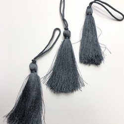 Koyu Gri Tekli Püskül 7 cm (10 adet)-TPS-1008