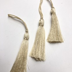 Bej Tekli Püskül 10 Adet 7 cm-TPS-1036