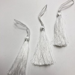 Beyaz Tekli Püskül 10 Adet 7 cm-TPS-1037