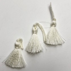 Krem Tekli Saçak Püskül 4 cm (10 adet )-TPS-1048