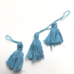 Turkuaz Pamuk Püskül 10 Adet 4 cm-TPS-1056