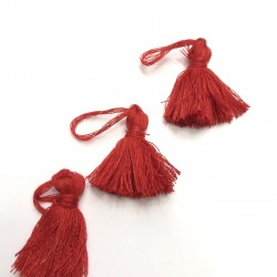 Kırmızı Pamuk Püskül 10 Adet 4 cm-TPS-1057