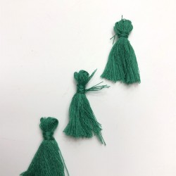 Koyu Yeşil Pamuk Püskül 10 Adet 3 cm-TPS-1060