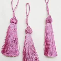 Pembe Topuzlu Tekli Püskül 12cm 1 adet-TPS-1069