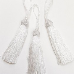 Beyaz Topuzlu Tekli Püskül 12cm 1 adet-TPS-1075