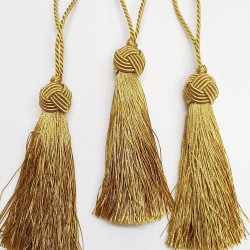 Hardal Renk Topuzlu Tekli Püskül 12cm 1 adet-TPS-1078