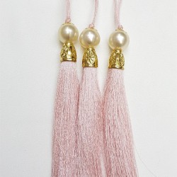 Pudra Boncuklu Püskül 12 cm 1 adet-TPS-1083