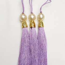 Lila Boncuklu Püskül 12 cm 1 adet-TPS-1084