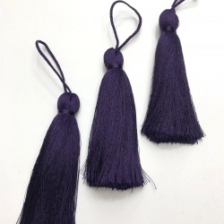 Koyu Mor Tekli Püskül 10cm 1 adet-TPS-1102