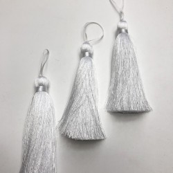 Beyaz Tekli Püskül 10cm 1 adet-TPS-1107