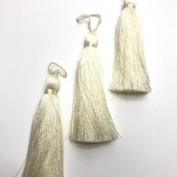 Krem Tekli Püskül 10cm 1 adet-TPS-1110