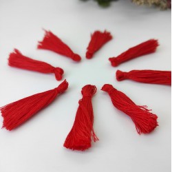 Kırmızı Pamuk Püskül 10 Adet 3 cm-TPS-1131