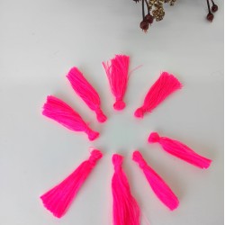 Neon Pembe Pamuk Püskül 10 Adet 3 cm-TPS-1132