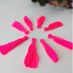 Neon Pembe Pamuk Püskül 10 Adet 3 cm-TPS-1132