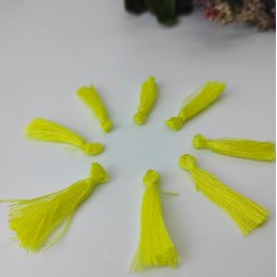Neon Sarı Pamuk Püskül 10 Adet 3 cm-TPS-1133