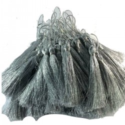 Gümüş Simli İthal Tekli Püskül 6 Cm 100 Adet-TPS-1286