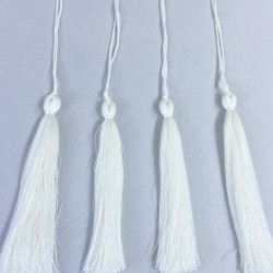 Krem Uzun Kep Süsleme Püskülü Boy 20 Cm-TPS-1301