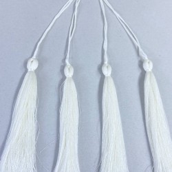 Krem Uzun Kep Süsleme Püskülü Boy 20 Cm-TPS-1301