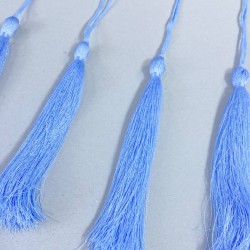 Bebe Mavi Uzun Kep Süsleme Püskülü Boy 20 Cm-TPS-1307