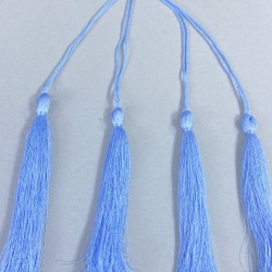 Bebe Mavi Uzun Kep Süsleme Püskülü Boy 20 Cm-TPS-1307