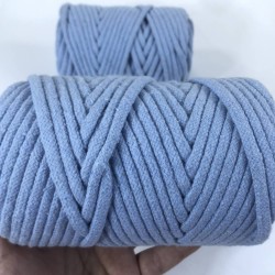 Bebe Mavi Makrome İp Kordon Kaytan Dokuma İp Sepet Supla Salıncak Çanta Paspas İpi Çok Amaçlı İp Tress 10 Metre-TRESS-1002