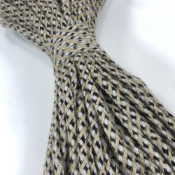 Siyah Gri Hasır Makrome İp Kordon Kaytan Dokuma İp Sepet Supla Salıncak Çanta Paspas İpi Çok Amaçlı İp Tress 10 Metre-TRESS-1013