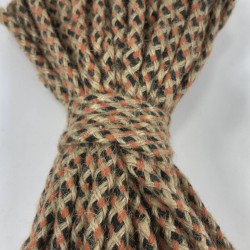 Turuncu Yeşil Hasır Makrome İp Kordon Kaytan Dokuma İp Sepet Supla Salıncak Çanta Paspas İpi Çok Amaçlı İp Tress 10 Metre-TRESS-1015