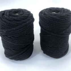 Siyah Makrome İp Kordon Kaytan Dokuma İp Sepet Supla Salıncak Çanta Paspas İpi Çok Amaçlı İp Tress 50 Metre-TRESS-5000