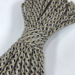 Siyah Gri Hasır Makrome İp Kordon Kaytan Dokuma İp Sepet Supla Salıncak Çanta Paspas İpi Çok Amaçlı İp Tress 50 Metre-TRESS-5013