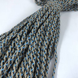 Mavi Siyah Hasır Makrome İp Kordon Kaytan Dokuma İp Sepet Supla Salıncak Çanta Paspas İpi Çok Amaçlı İp Tress 50 Metre-TRESS-5014