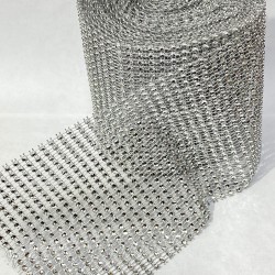 Gümüş Plastik Şerit Taş 1 Metre 24 Sıra-TSB-1018