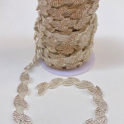 Gümüş Taşlı Hasırlı Yaprak Şerit-TSB-1020