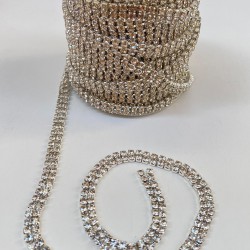 Gümüş Çift Sıralı Beyoğlu Taşlı Şerit Taş-TSB-1023