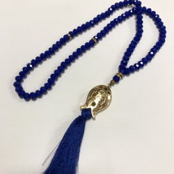 Koyu Mavi Kristal Boncuklu Tesbih 99 lu-TSBH-1000