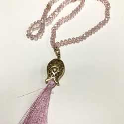Açık Pembe Kristal Boncuklu Tesbih 99 lu-TSBH-1003
