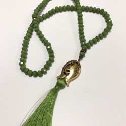 Yeşil Kristal Boncuklu Tesbih 99 lu-TSBH-1005