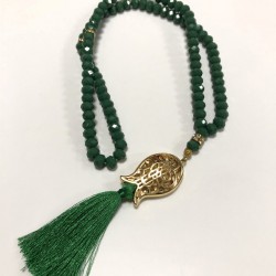 Koyu Yeşil Kristal Boncuklu Tesbih 99 lu-TSBH-1006