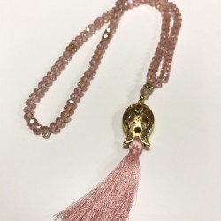 Pudra Kristal Boncuklu Tesbih 99 lu-TSBH-1008