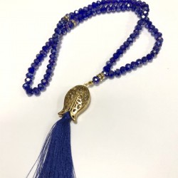 Mavi Kristal Boncuklu Tesbih 99 lu-TSBH-1010