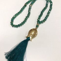 Yeşil Kristal Boncuklu Tesbih 99 lu-TSBH-1011