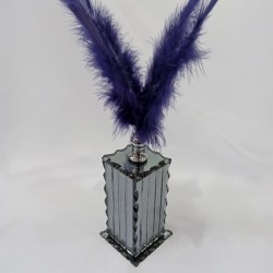 Lacivert Tüylü Kristal Aynalı Aksesuar 1 adet-TT-1001 Lacivert Tüylü Kristal Aynalı Aksesuar 1 adet-TT-1001