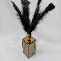 Siyah Tüylü Kristal Aynalı Aksesuar 1 adet-TT-1002 Siyah Tüylü Kristal Aynalı Aksesuar 1 adet-TT-1002